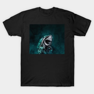 shark - black and white T-Shirt